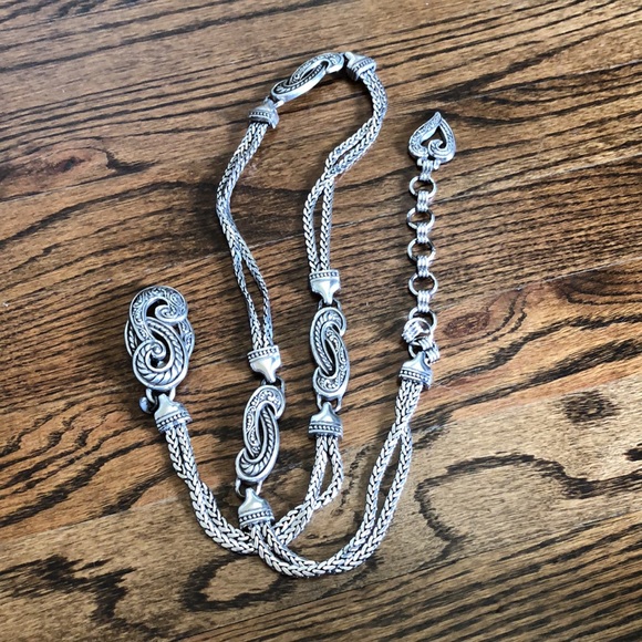 Vintage BRIGHTON BALI SILVER CHAIN BELT! main image 6